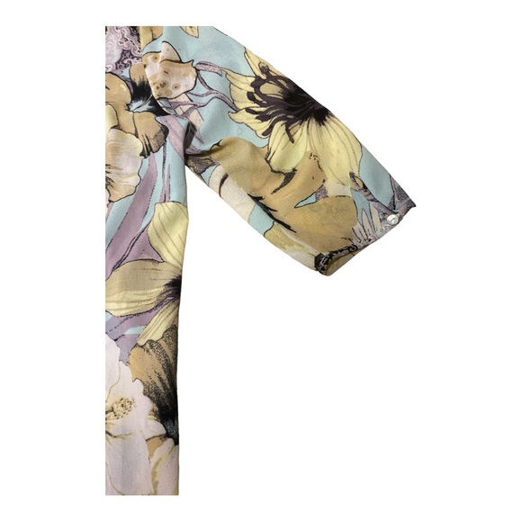 Anthropologie Fig and Flower Floral Hi/Lo Front Placket Tunic Split Sides M - Picture 5 of 15